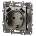 Розетка ЭРА Elegance 14-4109-16 2P+E 16A-250В, штор. с 2xUSB 5В-3А, титан