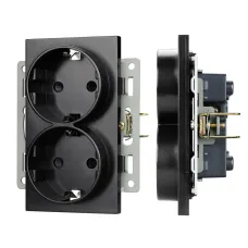 Механизм электрической розетки SCT-MEUD-PL-BK 250V, 16A