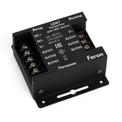Усилитель для светодиодной ленты, RGB, 24А12-24V, LD67 FERON