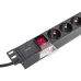 Блок розеток PDU TERACOM 19' 1U 16А/250В 6 роз. Schuko с выключателем шнур 2 м 3x1.5 мм2 вилка Schuko корпус пластик черный