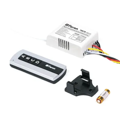 Выключатель дистанционный 230V 1000W 4-х канальный 30м с пультом управления черный/серебро TM78 FERON