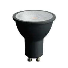 Лампа светодиодная, (7W) 230V GU10 4000K MR16 в черном корпусе с линзой 110 градусов, LB-1607