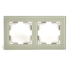 Рамка 2-местная, стекло, серия Катрин, GFR00-7002-07, дымчатый
