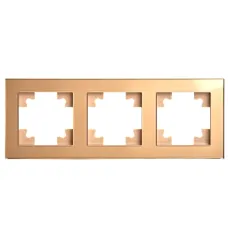 Рамка 3-местная, стекло, серия Катрин, GFR00-7003-08, золото