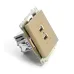 Розетка 2-местная USB (механизм), 250В, 2,1А, серия Катрин, золото, GLS10-7115-08