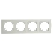 GFR00-7004-01M Рамка 4-местная, стекло, серия Катрин, белый матовый