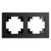 GFR00-7002-05М Рамка 2-местная, стекло, серия Катрин, черный матовый GFR00-7002-05М Рамка 2-местная, стекло, серия Катрин, черный матовый