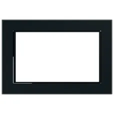 GFR00-7012-05М Рамка  2-местная (без перемычки), стекло, серия Катрин, черный матовый