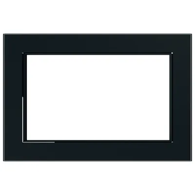 GFR00-7012-05М Рамка  2-местная (без перемычки), стекло, серия Катрин, черный матовый