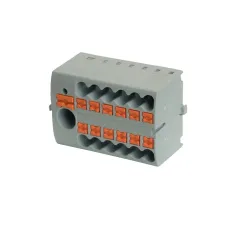 Зажим блоч. для распред. нагрузки PT на 12 точек, сеч2,5 мм2, 690V,41А,  1точка интегр. питание, серый, LD580 PTFIX 6-12/25
