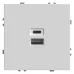 Розетка 2-местная USB + Type C (механизм), 250В, 20W, серия Эмили, RST10-5115-01, белый фарфор, soft touch
