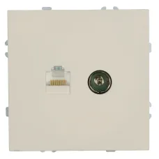 Розетка TV + компьютерная RJ-45 (механизм), серия Эмили, RST00-5106-08, кашемир, soft touch