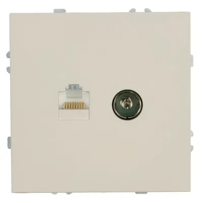 Розетка TV + компьютерная RJ-45 (механизм), серия Эмили, RST00-5106-08, кашемир, soft touch