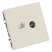 Розетка TV + компьютерная RJ-45 (механизм), серия Эмили, RST00-5106-08, кашемир, soft touch