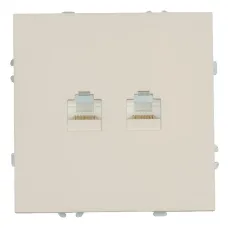 Розетка компьютерная 2-местная RJ-45 (механизм), серия Эмили, RST00-5111-08, кашемир, soft touch