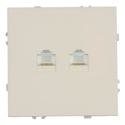 Розетка компьютерная 2-местная RJ-45 (механизм), серия Эмили, RST00-5111-08, кашемир, soft touch