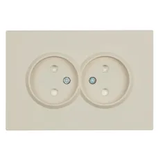 Розетка 2-местная с защитной шторкой б/з, 250В, 16А, серия Эмили, RST16-5116-08, кашемир, soft touch