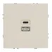 Розетка 2-местная USB + Type C (механизм), 250В, 20W, серия Эмили, RST10-5115-08, кашемир, soft touch