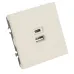 Розетка 2-местная USB + Type C (механизм), 250В, 20W, серия Эмили, RST10-5115-08, кашемир, soft touch
