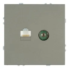 Розетка TV + компьютерная RJ-45 (механизм), серия Эмили, RST00-5106-09, антрацит, soft touch