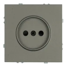 Розетка 1-местная с защитной шторкой (механизм) б/з, 250В, 16А, серия Эмили, RST16-5109-09, антрацит, soft touch