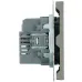 Розетка 2-местная USB + Type C (механизм), 250В, 20W, серия Эмили, RST10-5115-09, антрацит, soft touch