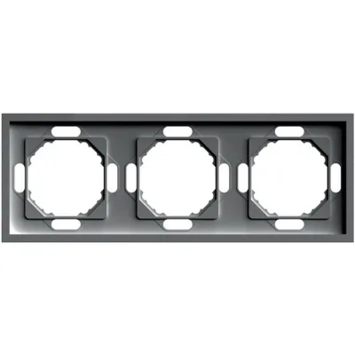 Рамка 3-местная, серия Эмили, PFR00-5003-09, антрацит, soft touch
