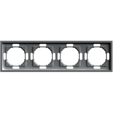 Рамка 4-местная, серия Эмили, PFR00-5004-09,  антрацит, soft touch