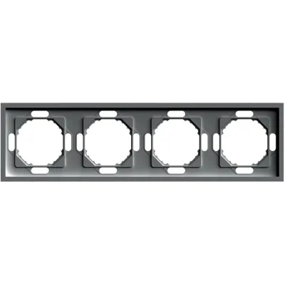 Рамка 4-местная, серия Эмили, PFR00-5004-09,  антрацит, soft touch