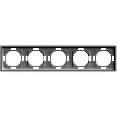 Рамка 5-местная, серия Эмили, PFR00-5005-09, антрацит, soft touch