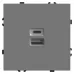 Розетка 2-местная USB + Type C (механизм), 250В, 20W, серия Эмили, RST10-5115-10, платиново-серый, soft touch Розетка 2-местная USB + Type C (механизм), 250В, 20W, серия Эмили, RST10-5115-10, платиново-серый, soft touch