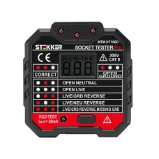 MTM HT106D Тестер розеток и УЗО, питание от сети 230V, черный