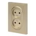 Розетка скрытого монтажа в рамку без заземления двойная 2X2P 16А-250В IP20 шампань 15-2107-04 Galaxy