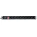 Блок розеток PDU TERACOM PRO 19'' 1U 16А/250В 8 розеток Schuko с выключателем шнур питания длиной 2 метра сечение 3x1.5 мм2 вилка Schuko корпус пластик черный
