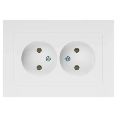 Розетка Intro Accent 6-204-01 2х2P, 16А-250В, IP20, СУ, AL/CU, белый