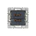 Механизм выключателя двухклавишный проходной SWT-MKP2-PL-GR 250V, 16A