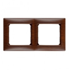 Рамка 2-местная дерево тонированное VALENA DIY