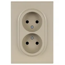 Розетка скрытого монтажа в рамку без заземления двойная 2X2P 16А-250В шампань 16-2107-04 Arktik