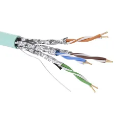 Витая пара U/FTP 4 пары CAT 6А нг(А)-HF бухта аква 500м