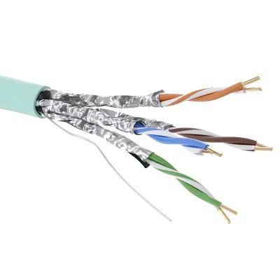 Витая пара U/FTP 4 пары CAT 6А нг(А)-HF бухта аква 500м