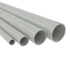 Труба ПВХ жёсткая атмосферостойкая д.16мм, лёгкая, 3м, цвет серый