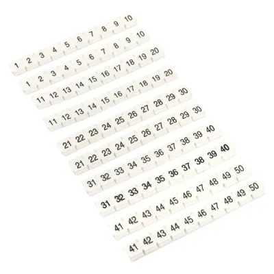 Маркеры для ST/Push-in 2,5 с нумерацией 1-50 для крепления сбоку (100 шт.) EKF