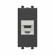 Avanti Компьютерная розетка RJ-45 без шторки      модульная кат.6А экранированная Черный матовый 1  модуль