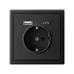 ARTGALLERY розетка 16А с 2 USB A+C, 5В/2,4А/3,0А, 2х5В/1,5А, механизм, карбон