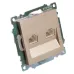 Розетка компьютерная 2-местная RJ-45 (механизм), серия Катрин, GLS00-7109-02, шампань