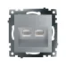 Розетка компьютерная 2-местная RJ-45 (механизм), серия Катрин, GLS00-7109-03, серебро Розетка компьютерная 2-местная RJ-45 (механизм), серия Катрин, GLS00-7109-03, серебро