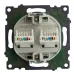 Розетка компьютерная 2-местная RJ-45 (механизм), серия Катрин, GLS00-7109-03, серебро