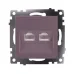 Розетка компьютерная 2-местная RJ-45 (механизм), серия Катрин, GLS00-7109-04, шоколад