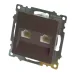 Розетка компьютерная 2-местная RJ-45 (механизм), серия Катрин, GLS00-7109-04, шоколад