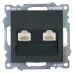 Розетка компьютерная 2-местная RJ-45 (механизм), серия Катрин, GLS00-7109-05, черный Розетка компьютерная 2-местная RJ-45 (механизм), серия Катрин, GLS00-7109-05, черный